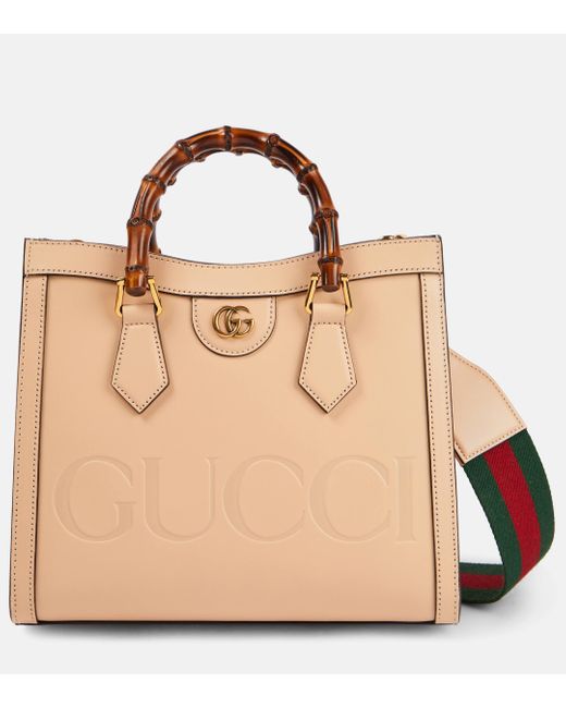 Gucci Natural Logo Leather Tote Bag