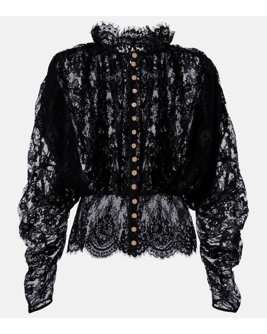 Self-Portrait Black Lace Blouse