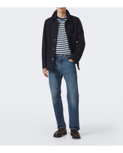 Burberry Blue Ryan Striped Cotton Jersey T-Shirt for men
