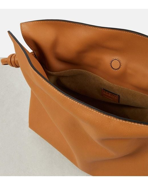 Loewe Brown Flamenco Large Leather Clutch