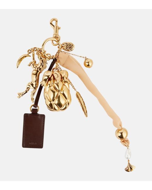【Chloe】 Giga Pineapple leather bag charm Chloé Giga Pineapple Leather Bag Charm in Metallic | Lyst