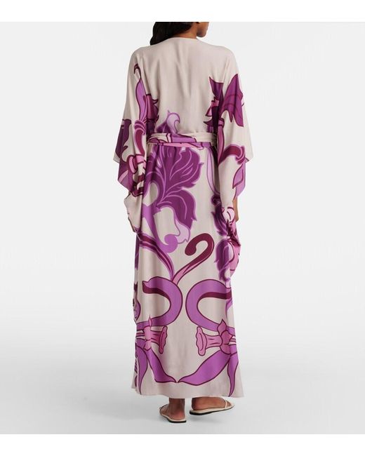 Adriana Degreas Purple Printed Beach Cover-Up