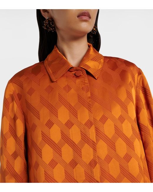 Dries Van Noten Orange Printed Coat