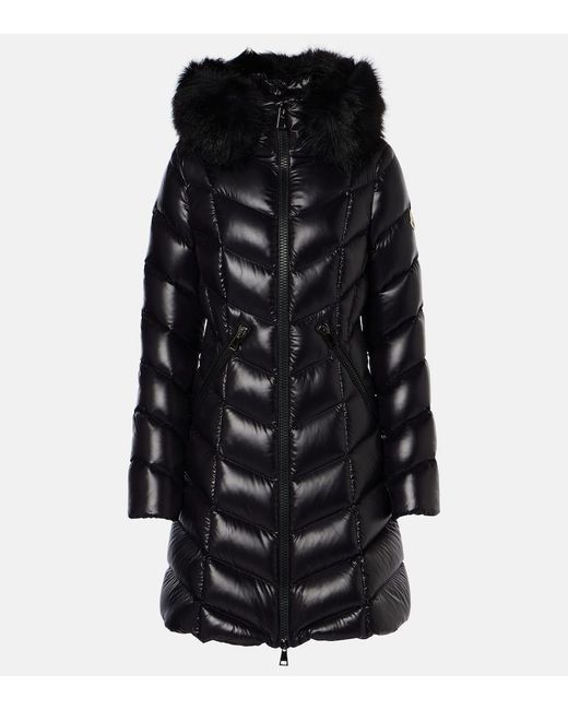 Moncler Black Daunenmantel Fulmarus Mit Shearling