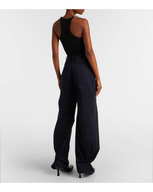 Jean Paul Gaultier Blue Low-Rise Wide-Leg Jeans