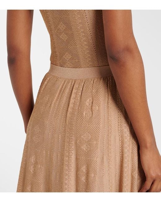 Zimmermann Brown Aster Pointelle Lame Maxi Skirt