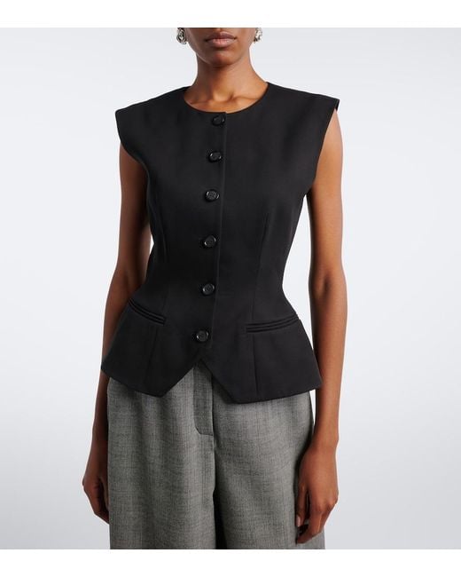 Magda Butrym Black Silk And Cashmere Vest