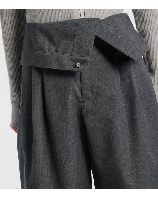 J.W. Anderson Gray High-Rise Wool Wide-Leg Pants