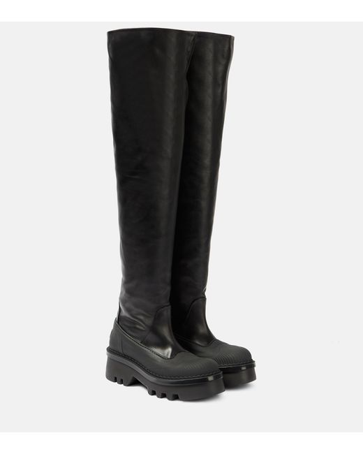 Chloé Raina Leather Over-the-knee Boots in Black | Lyst