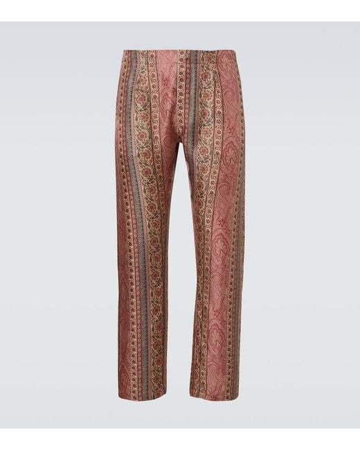 Etro Multicolor Paisley Print Trousers for men