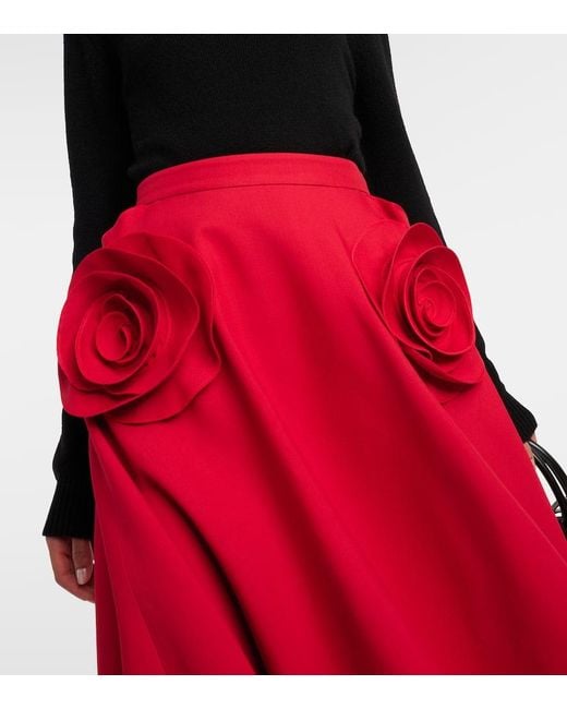 Valentino Red Midirock aus Crepe Couture