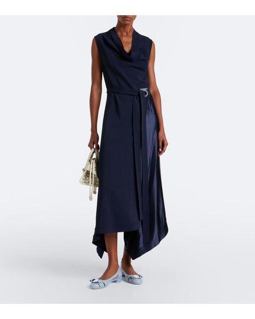 Ferragamo Blue Nara Ballet Flats