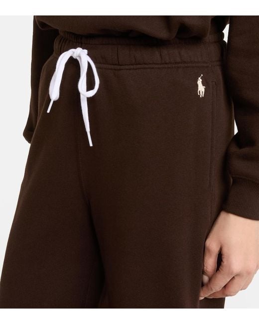 Polo Ralph Lauren Brown Cotton-Blend Fleece Sweatpants