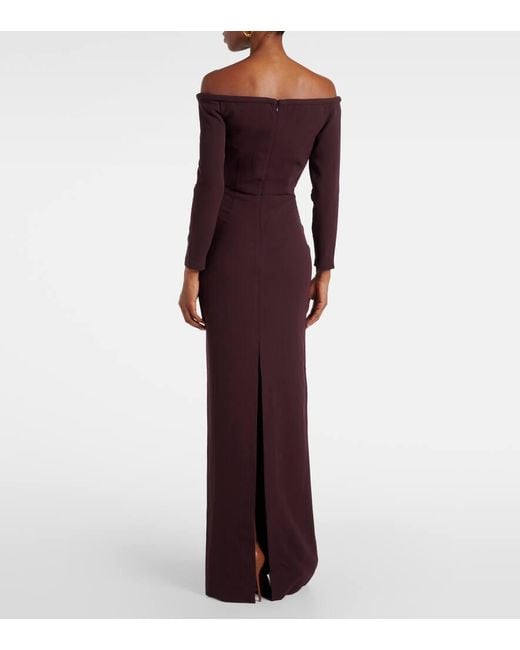 Roland Mouret Purple Verzierte Robe Aus Cady