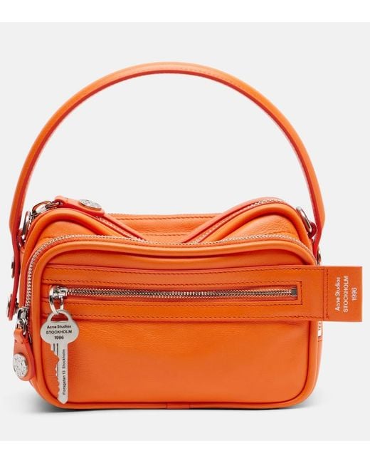 Acne Orange Camero Kit Leather Crossbody Bag