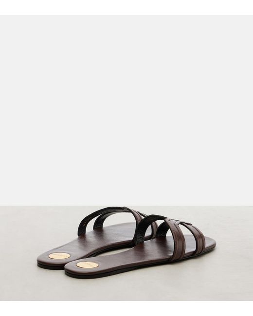 Saint Laurent Brown Mabrouka Leather Sandals