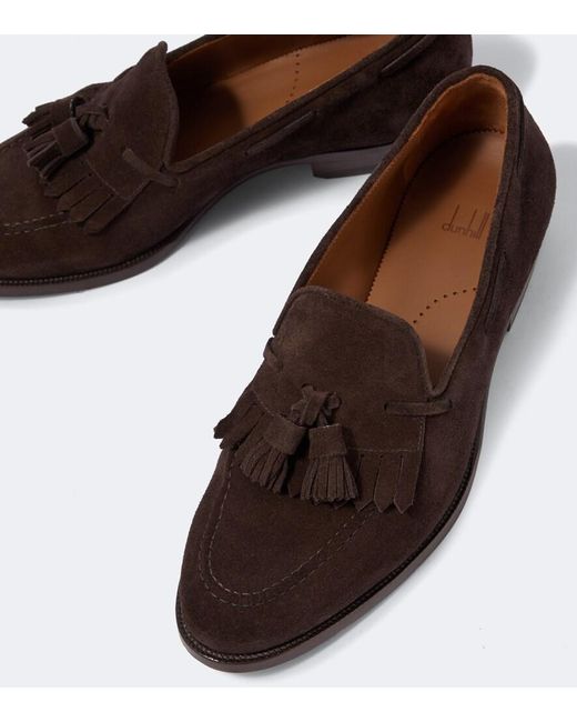 Dunhill Brown Suede Loafers for men
