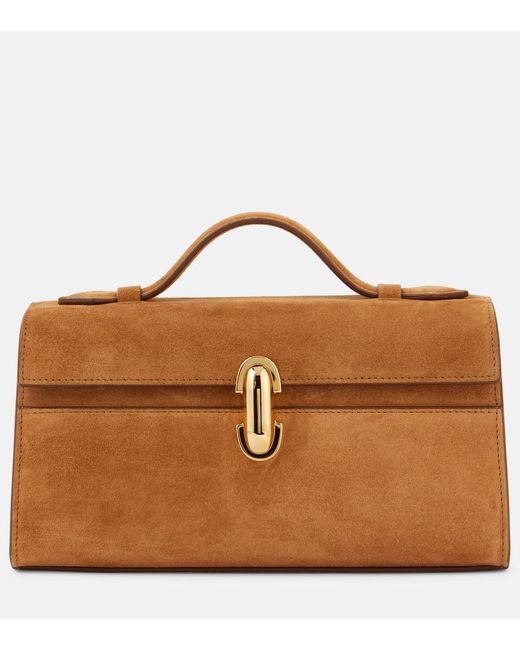 Borsa Symmetry Pochette in suede di SAVETTE in Brown