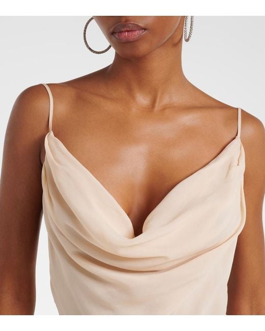 Blumarine Natural Georgette Maxi Dress