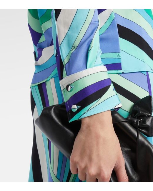 Emilio Pucci Blue Hemd Iride