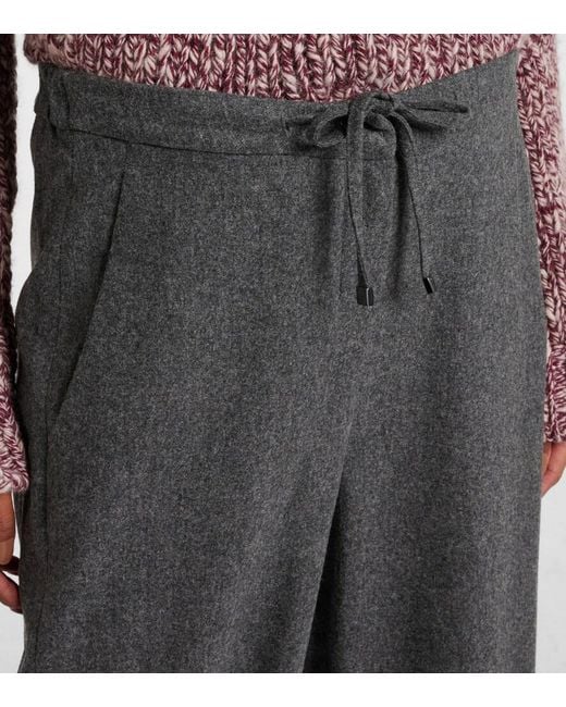 Max Mara Gray Florida Wool Straight Pants