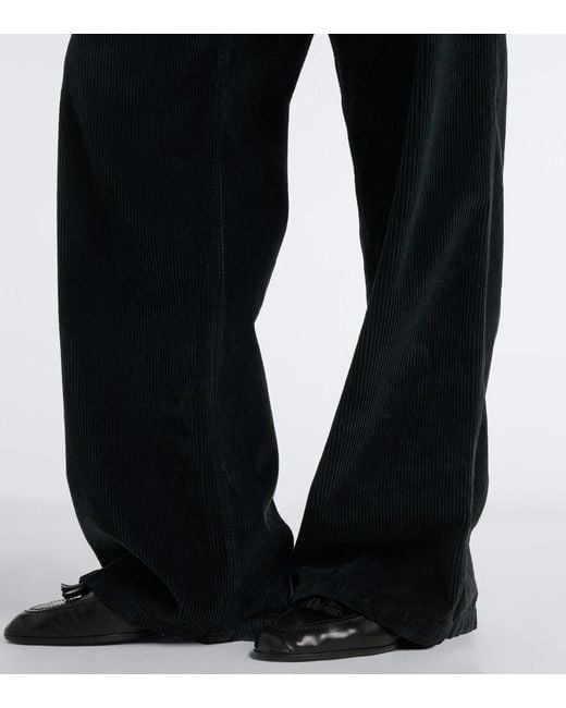 The Row Blue Adler Cotton Corduroy Wide-Leg Pants