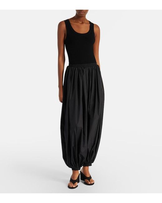 Alaïa Black Cube 75 Suede Wedge Thong Sandals