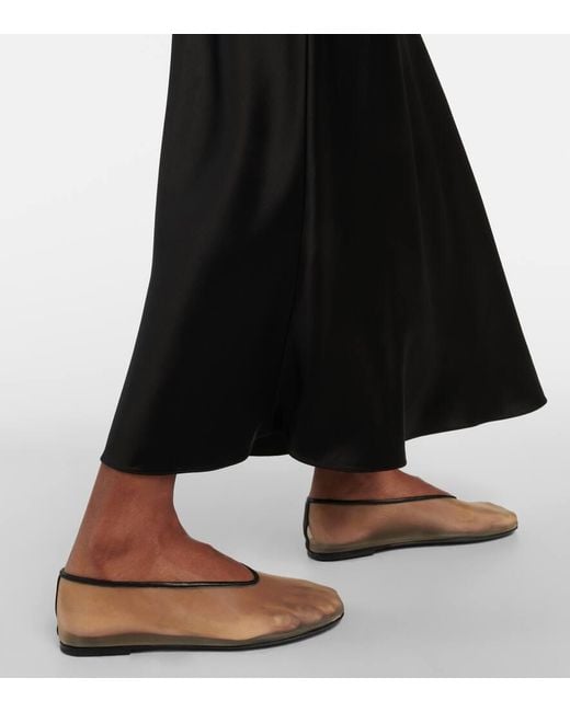 Khaite Natural Ballerinas Marcy Aus Mesh Mit Leder
