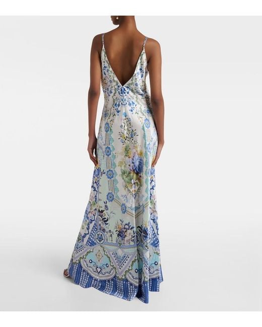 Camilla Blue My Homespun Heart Silk Slip Dress