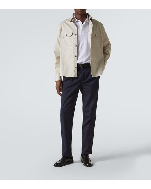 Zegna White Logo Cotton Polo Shirt for men