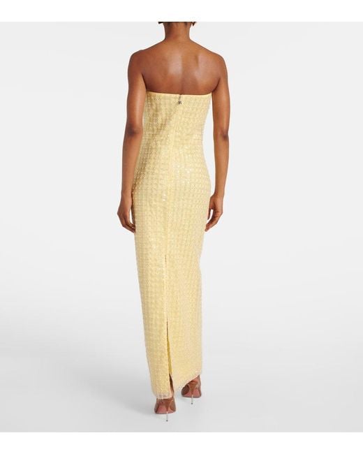 Abito Lungo A Fascia Con Paillettes di ROTATE BIRGER CHRISTENSEN in Yellow