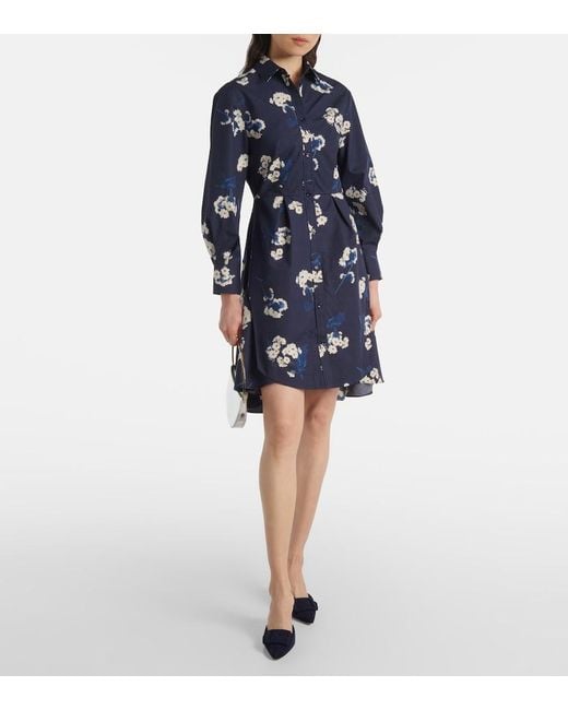 Erdem Blue Cotton Shirt Dress