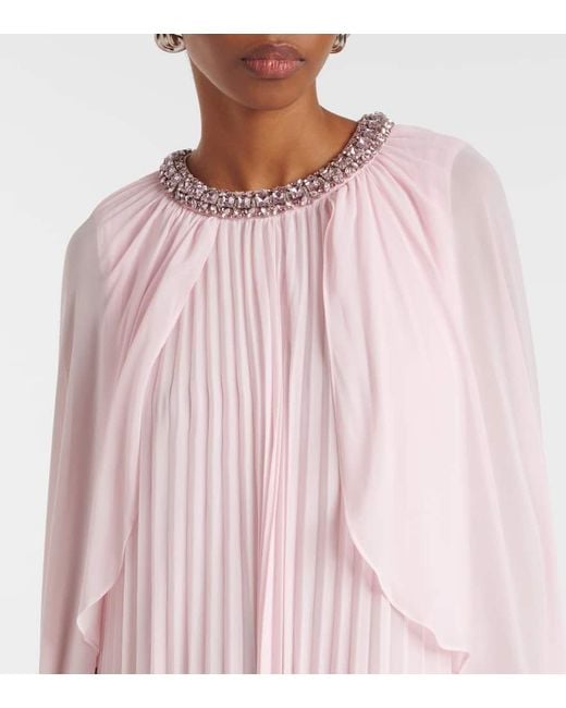 Self-Portrait Pink Caped Chiffon Gown