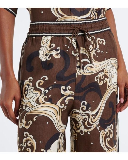 ALÉMAIS Multicolor Otis Printed Linen Wide-Leg Pants