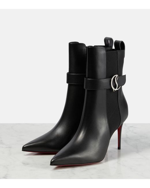 Christian Louboutin Black So Cl Chelsea 85 Leather Bootie