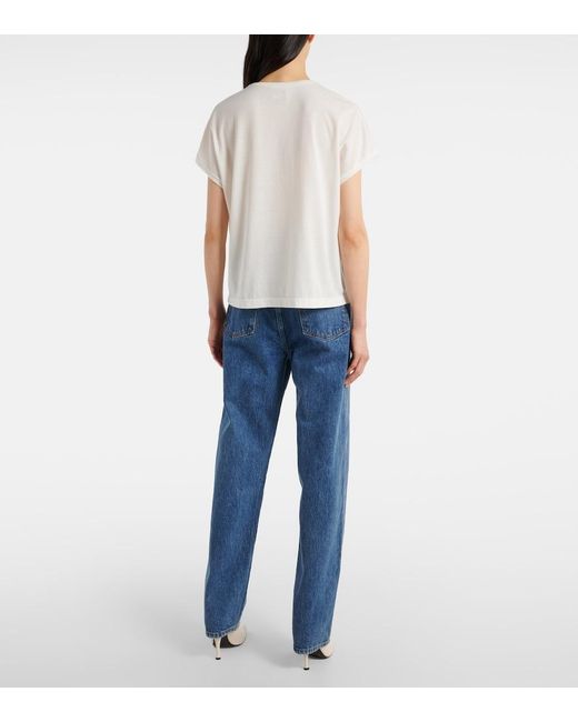 Khaite White Devra Cotton-Blend Top
