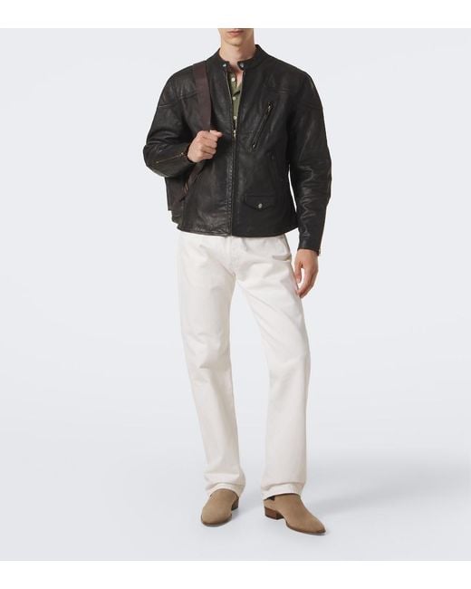 RRL Black Watts Leather Jacket for men