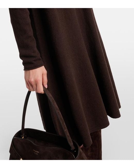 Jardin Des Orangers Brown Wool And Cashmere Midi Dress