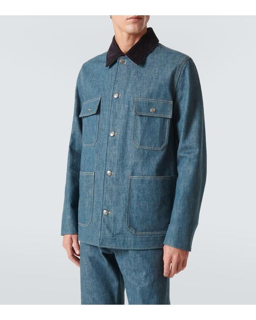 Loro Piana Jeansjacke Conley Mit Cord in Blue für Herren