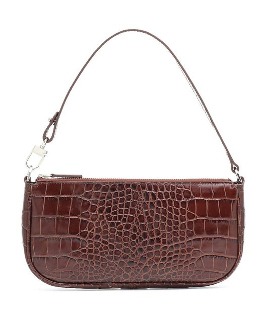 By Far Purple Rachel Leather Shoulder Bag