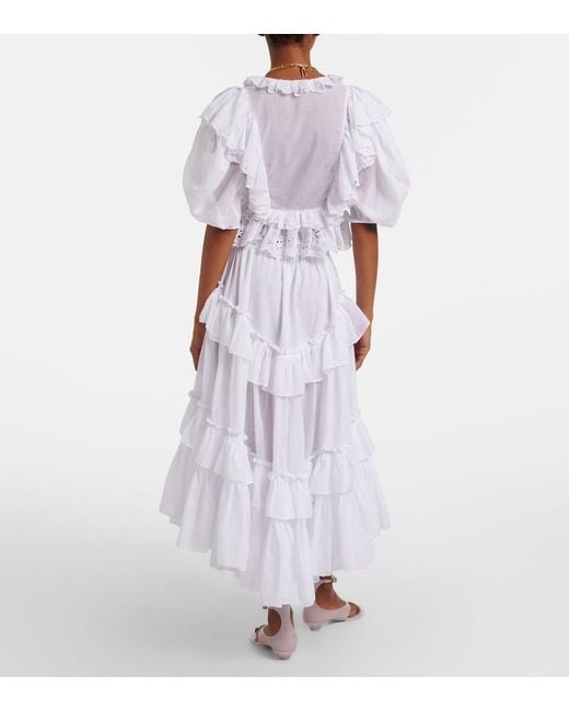 Chloé White Cotton Midi Skirt