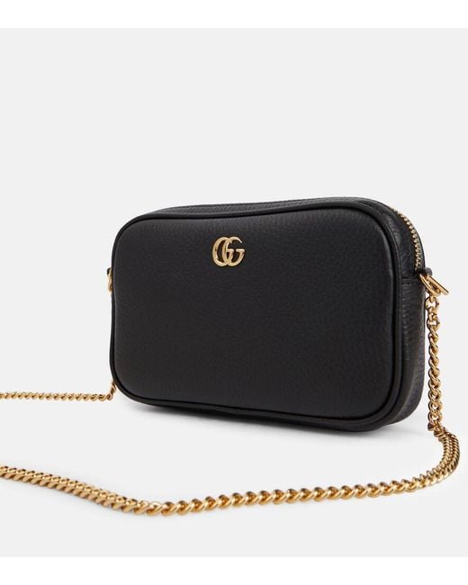 Gucci Black Gg Marmont Mini Camera Bag