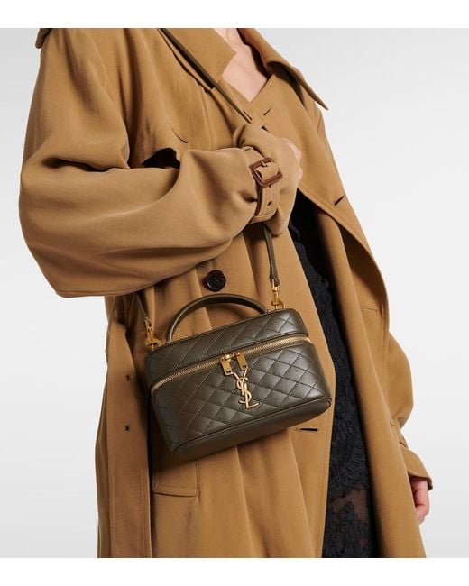Saint Laurent Black Gaby Leather Vanity Bag