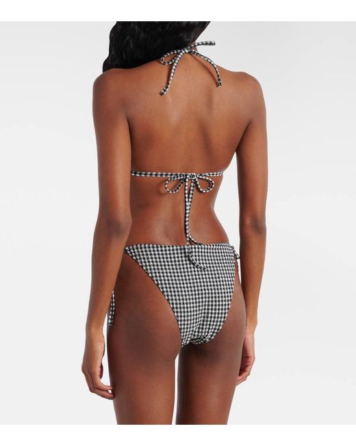 Hunza G White Sabrina Gingham Seersucker Bikini
