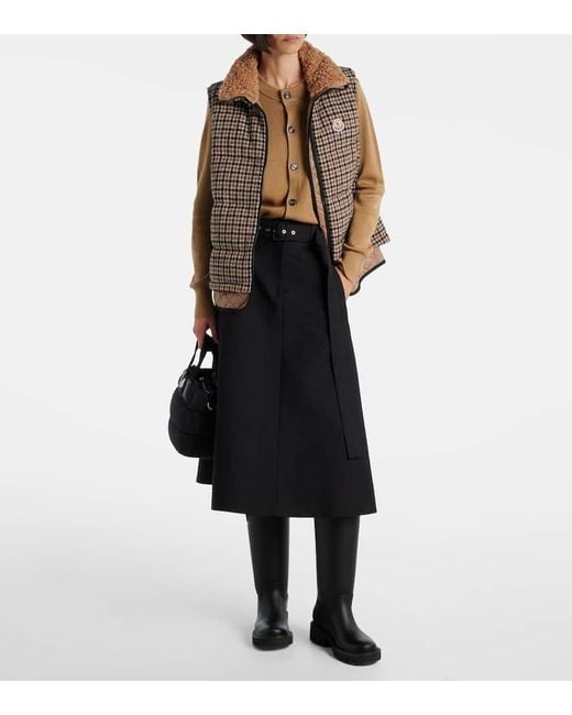 Moncler Brown Touvet Checked Wool-Blend Down Vest
