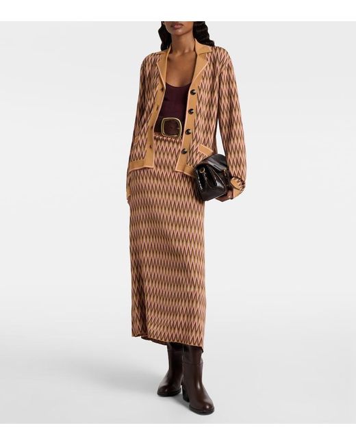 Rixo Brown Cardigan Quinley Aus Jacquard