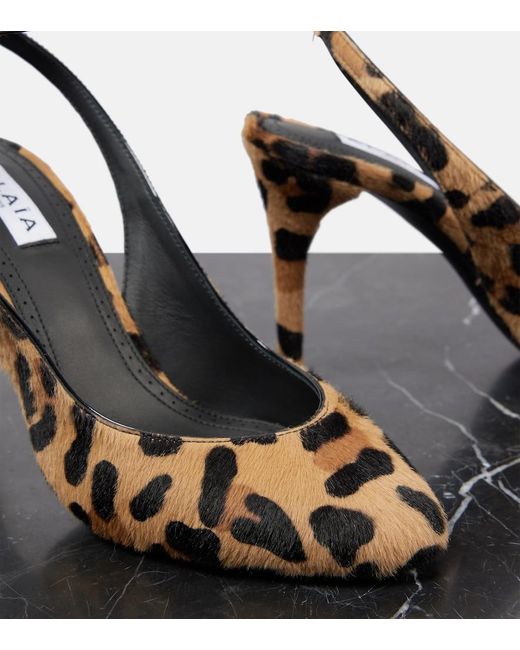 Alaïa Metallic Decollete 90 Calf Hair Slingback Pumps