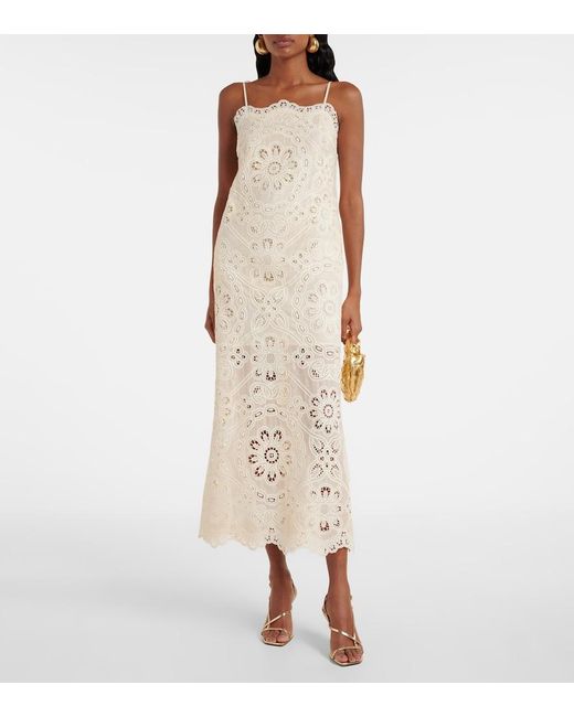 Zimmermann Natural Rhiannon Embroidered Dress