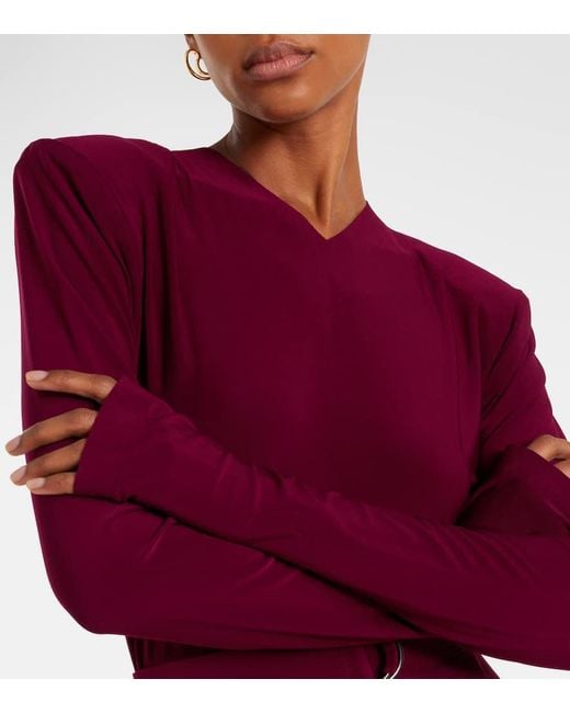 Body Semitransparente Con Cinturon Norma Kamali de color Purple