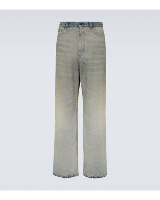 Balenciaga Blue Mid-rise Wide-leg Jeans for men